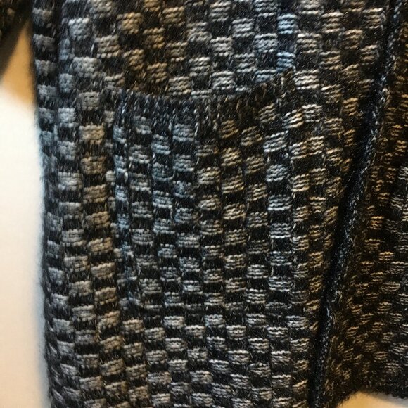 MaxSport Heavy Cozy Checkered Long Open Sweater Cardigan - Picture 9 of 16